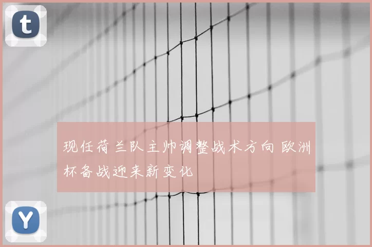 现任荷兰队主帅调整战术方向 欧洲杯备战迎来新变化